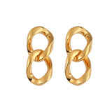 Silver Needle Frosty Wind Metal Chain Stud Earrings – Gift Ideas — 4