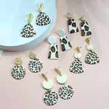 Women's Delicate Metal Panel Clay Earrings – Gifts for Her — 1