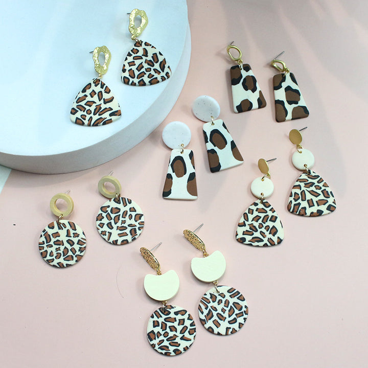 Women's Delicate Metal Panel Clay Earrings – Gifts for Her — 1
