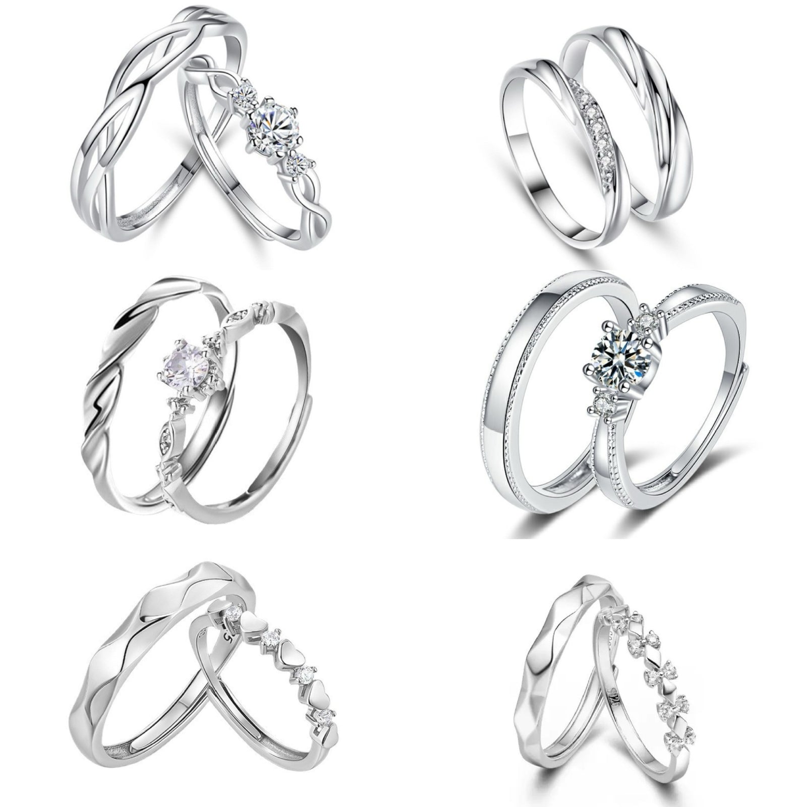 Couple Simple High Sense Four Claw Couple Rings – Stylish Gifts — 1