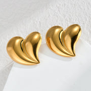 Retro Stainless Steel Pleated Texture Love Heart – Gifts for Couples — 8