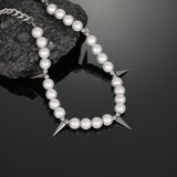 Men's Riveted Reflective Pearl Splice Necklace – Jewelry Gift Ideas — 2
