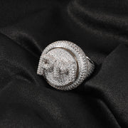 Rotatable DIY Letter Hip Hop Ring Micro Set Zircon – Creative Gifts — 8