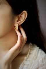 Vintage Court Wide Sparkling Gift Brushed Earrings – Everyday Gifts — 3
