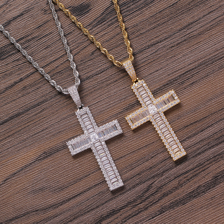 Copper Cross Faith Pendant Inlaid Zircon Necklace – Jewelry Gift Ideas — 1