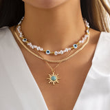 Vintage Contrast Personalized Eye Pearl Necklace – Jewelry Gift Ideas — 1
