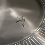 925 Silver Post Asymmetric Diamond Cross Stud – Surprise Gifts — 2