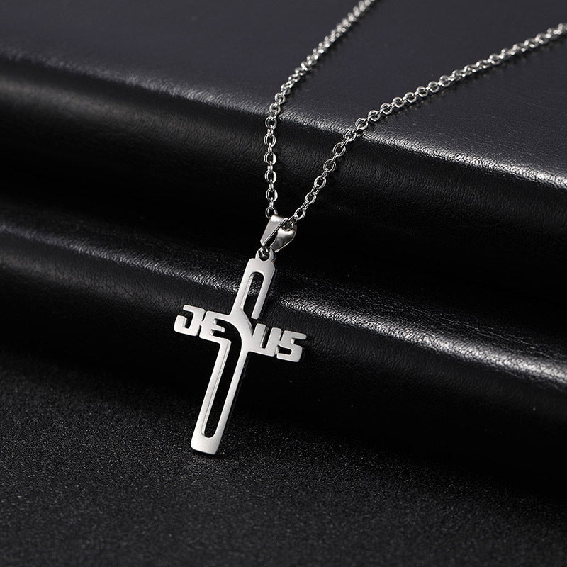 Stainless Steel Cross Pendant Necklace Men – Jewelry Gift Ideas — 1