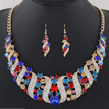 Metal Spiral Diamond Necklace Earring Set – Jewelry Gift Ideas — 4