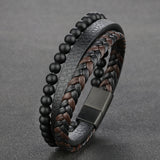 Natural Stone Volcanic Stone Leather Bracelet – Jewelry Gift Ideas — 2
