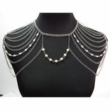 White K Pearl Necklace Exaggerated Shoulder Chain – Jewelry Gift Ideas — 2