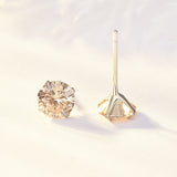 Simple Birthstone Four-Claw Zircon Earrings – Holiday Gift Ideas — 13