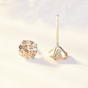 Simple Birthstone Four-Claw Zircon Earrings – Holiday Gift Ideas — 13