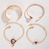 4pcs Blue Flower Love Butterfly Bracelet Set – Jewelry Gift Ideas — 7