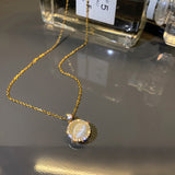 Rotatable Opal Titanium Steel Necklace Female – Jewelry Gift Ideas — 4