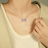 Women's S925 Sterling Silver Twist Bow Necklace – Jewelry Gift Ideas — 4