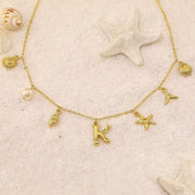 26 Bamboo Letter Necklace Starfish Shell Conch – Jewelry Gift Ideas — 1