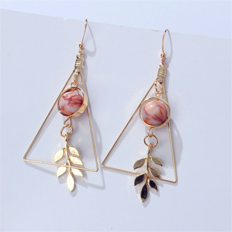 Marble round bead earrings – Small Gift Ideas — 1