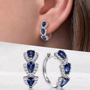 Klein Blue Zirconia Elegant Hoop Earrings – Birthday Gifts — 1