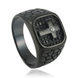 Men's Retro Titanium Steel Cross Ring – Gifts for Him — 12