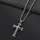Men's Cross Pendant Silver Gold Titanium Steel – Jewelry Gift Ideas — 4