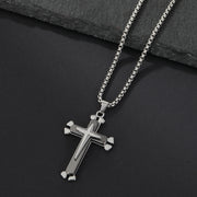 Men's Cross Pendant Silver Gold Titanium Steel – Jewelry Gift Ideas — 4