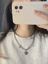 Checkerboard Love Titanium Steel Chain Necklace – Jewelry Gift Ideas — 7
