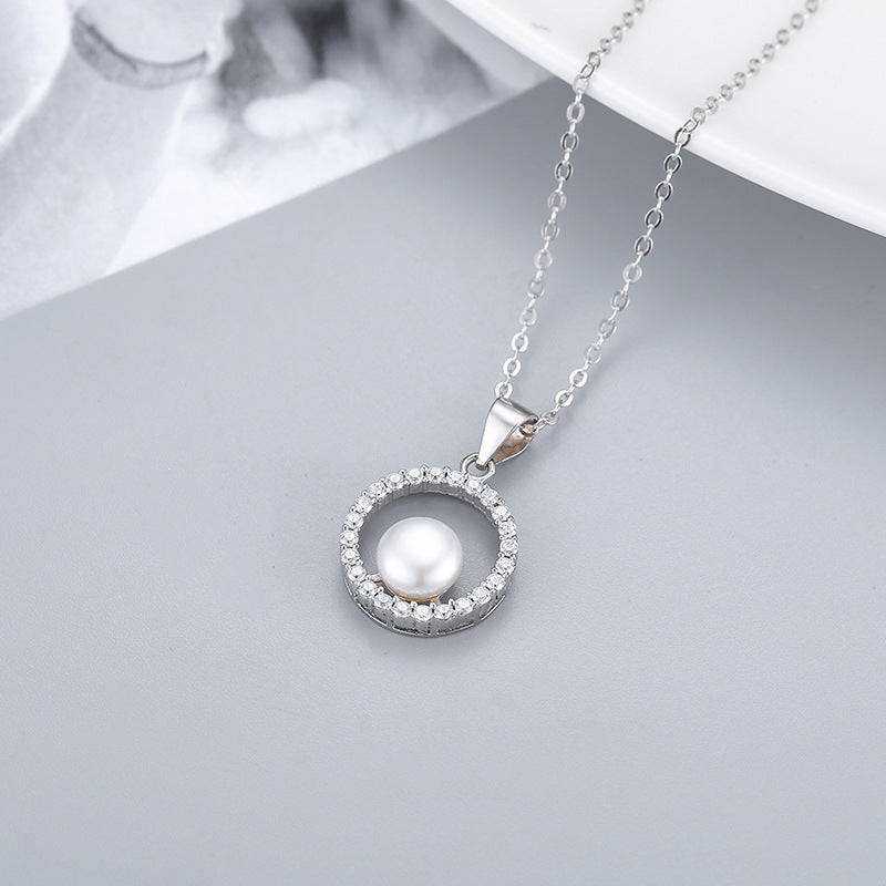 S925 Silver Round Pendant Women's Clavicle Chain – Jewelry Gift Ideas — 1