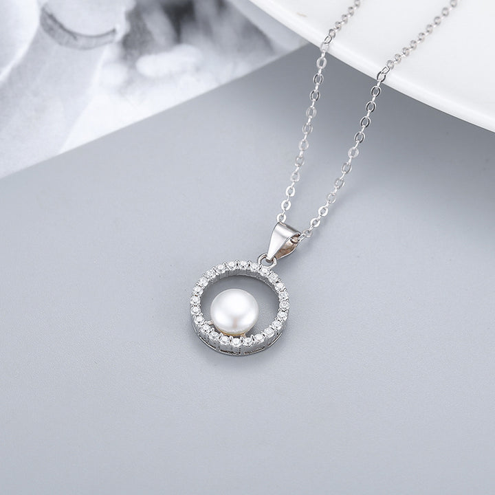 S925 Silver Round Pendant Women's Clavicle Chain – Jewelry Gift Ideas — 1
