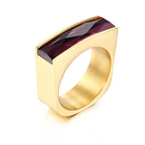 European and American Stainless Steel Gold Ring – Birthday Gifts — 10
