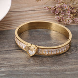 Fashion Titanium Steel Heart Shaped Zircon Bracelet – Stylish Gifts — 3