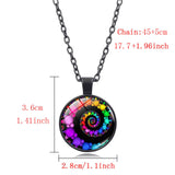 Colorful Spiral Swirl Pattern Time Stone Pendant – Jewelry Gift Ideas — 2