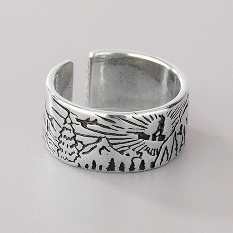 Creative Mountain And River Pattern Ring Student – Gift Ideas — 1