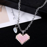 2pcs Magnetic Heart-shaped Mosaic Necklace Fashion – Gifts for Couples — 2