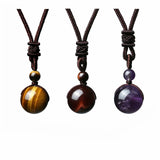 Natural Obsidian Pendant Amethyst Necklace – Jewelry Gift Ideas — 5