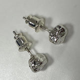 Irregular Texture Silver Volcanic Lava Ore Stud – Meaningful Gifts — 4