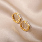 Aesthetic Stainless Steel Hoop Earrings For Women Gold – Gifts for Her — 3