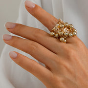 High Profile Retro Colorful Gemstone Pearl Tassel Ring – Gifts for Her — 8