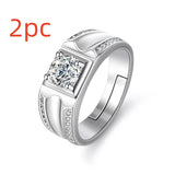 Men's Ring 925 Silver Mosanite Copper Plated Platinum – Gifts for Him — 8