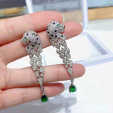 Vintage Green Gem Earrings With Diamonds – Special Occasion Gifts — 4