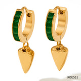 Fashion Earrings Studded With Zircon Stainless Steel – Stylish Gifts — 16