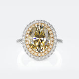 Women's High Carbon Diamond Oval Dove Egg Ring – Gifts for Her — 4