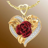 Fashion New Heart Rose Necklace – Jewelry Gift Ideas — 2