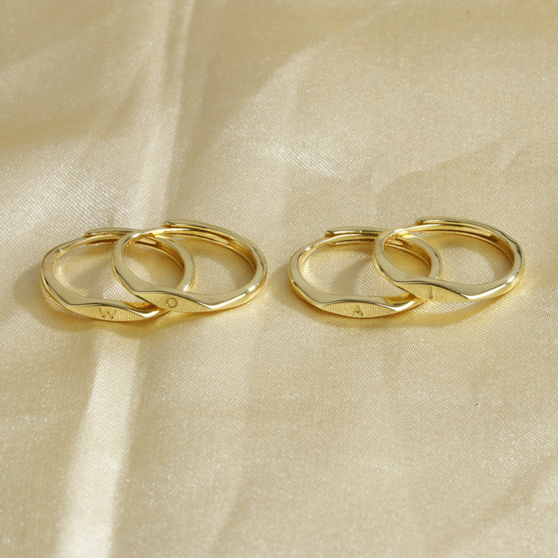 Women's Fashion Simple English Letters Ring – Stylish Gifts — 1