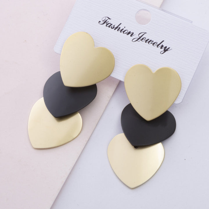 Heart Shaped Geometric Earrings Long Women's Frosty – Stylish Gifts — 1
