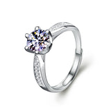 Women's Sterling Silver Six Prong Faux Moissanite Ring – Gifts for Her — 2
