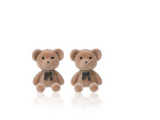 Cute Brown Bear Bunny Flocking Earrings Plush Earrings – Gifts for Her — 5
