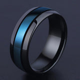 Fashion And Creative Black And Blue Groove Ring – Stylish Gifts — 2