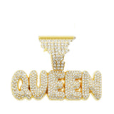 Full Diamond Alphabet Queen Pendant Necklace – Jewelry Gift Ideas — 2
