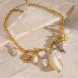 Stainless Steel Conch Hammered Starfish Pearl – Jewelry Gift Ideas — 4